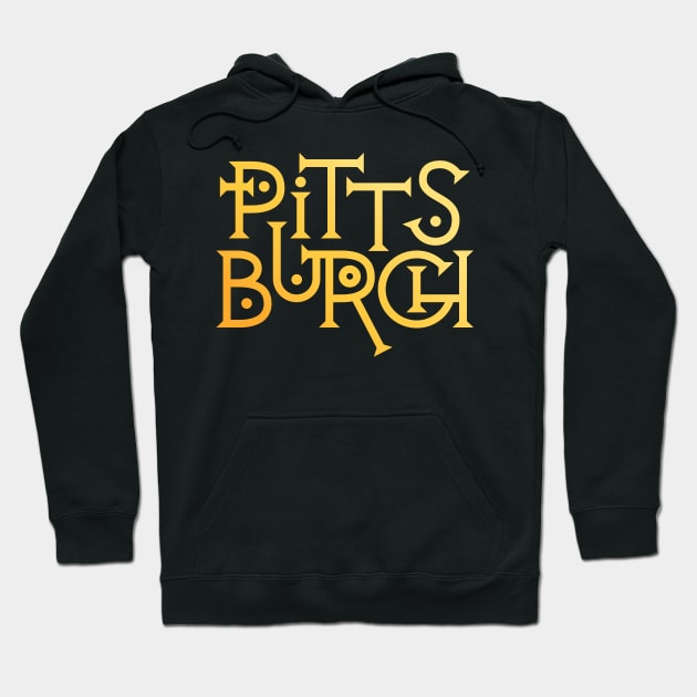 Pittsburgh Cool Techy Lettering Hoodie by polliadesign